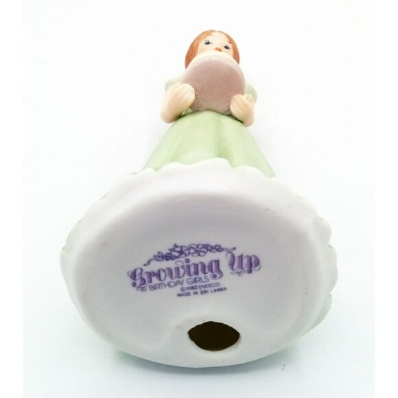 Enesco Growing Up Girls Figure Age 11 Blonde Girl in Green Dress Vintage 5.25 In - Picture 12 of 14